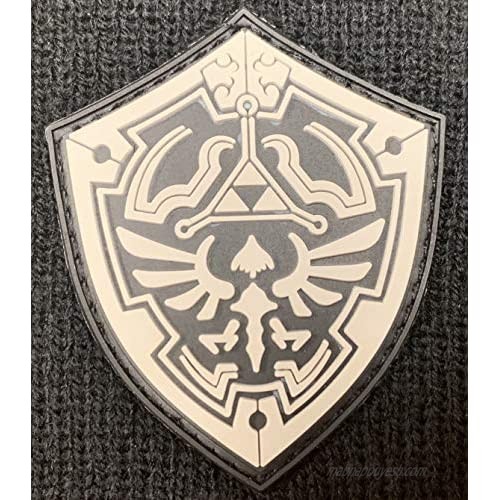 The Legend of Zelda Breath of The Wild Silver Shield Black Beanie with Link's Silver Shield One Size