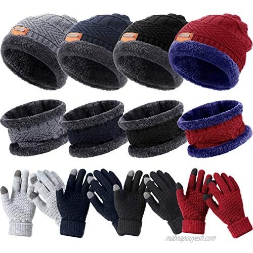 Winter Beanie Hat Scarf Gloves