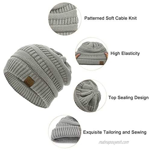American Trends Beanie for Womens Winter Hat Warm Beanies Slouchy Knit Hat Women Skull Cap Unisex