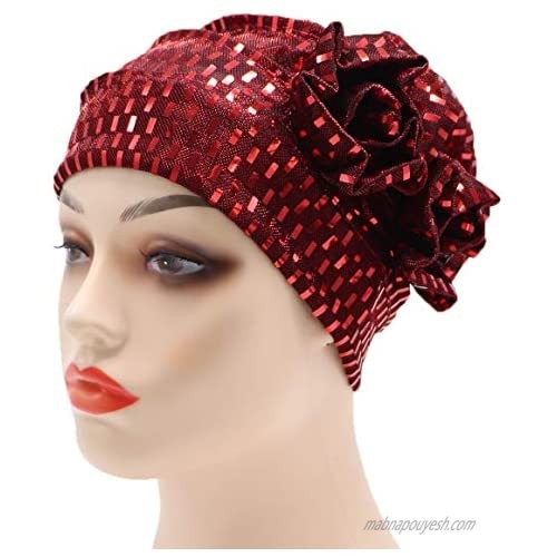 Antjoint Turban Headwear Chemo Cancer Sleep Cap Hat Beanie Headwrap Flower Muslim Indian Hair Cover Wrap