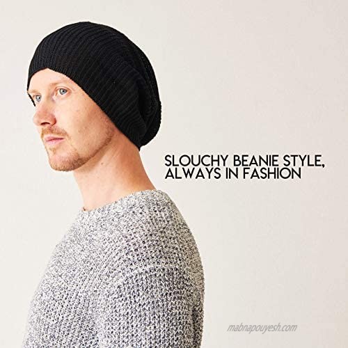 CHARM Silk Slouchy Beanie Womens - Mens Slouch Hat Summer Chemo Cap Silk Knit