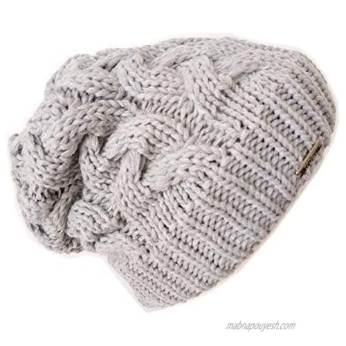 Frost Hats Warm Winter Beanie for Women Chunky Cable Knit Hat M179