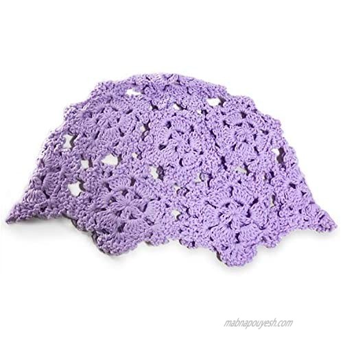 Knit Beanie Hat for Women Girls Summer 100% Handmade Floral Soft Cotton Cap