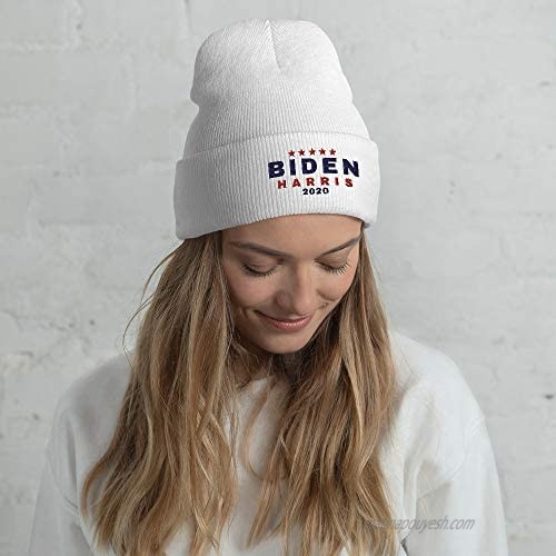 Libertee Shirts Biden Harris 2020 Build Back Stocking Cap Beanie for Biden '20 Supporters White