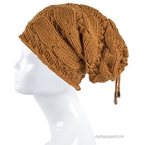 Lilax Cable Knit Slouchy Chunky Oversized Soft Warm Winter Beanie Hat