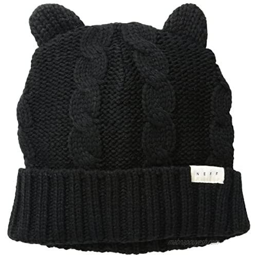 NEFF Women's Kat Cable-Knit Beanie with Cat Ears
