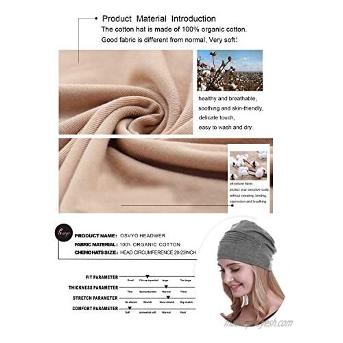 osvyo Cotton Chemo Headwear Hats Soft Caps for Women Hairloss - Cancer Beanies Turban Sealed Packaging