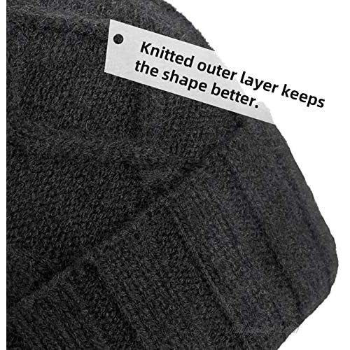 OZERO Winter Hats Beanie for Women Knit Pom Pom Hat Thick Double Layer Fleece Warm Linning for Cold Weather
