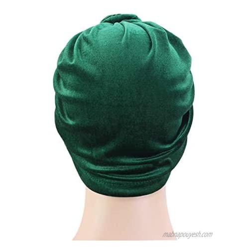 YiYi Operation Women Turban African Knot Pattern Headwrap Chemo Beanie Pre-Tied Bonnet Cap Headwear Hair Loss Hat