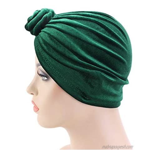 YiYi Operation Women Turban African Knot Pattern Headwrap Chemo Beanie Pre-Tied Bonnet Cap Headwear Hair Loss Hat