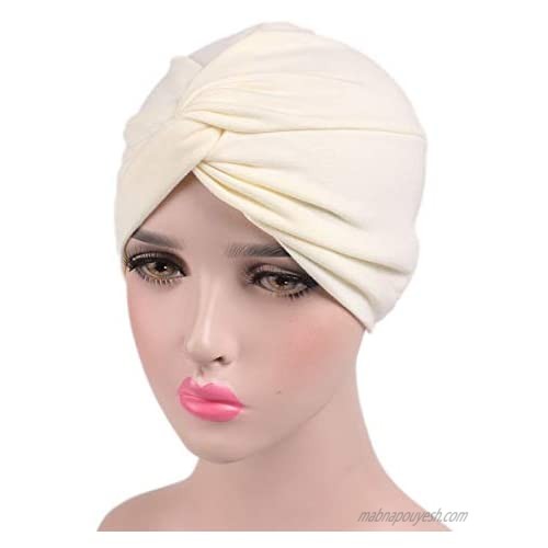 YiYi Operation Women's Sleep Turban Pre Tied Cotton Chemo Cap Beanie Turban Headwear for Cancer Patients