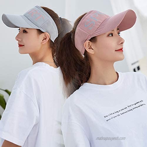 2pcs Sun Visors Hat for Women Cap Summer Sports Running Tennis Golf Walking Beach Baseball Girl Caps Empty Top