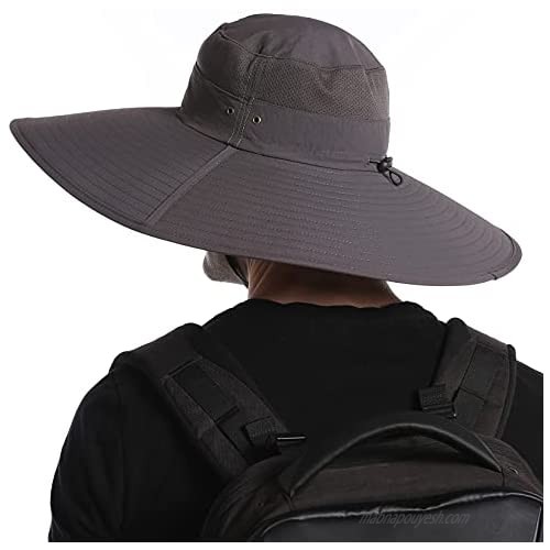 6 inch Super Wide Brim Sun Protection Hat Unisex Fishing Garden Lawn Work Bucket Cap