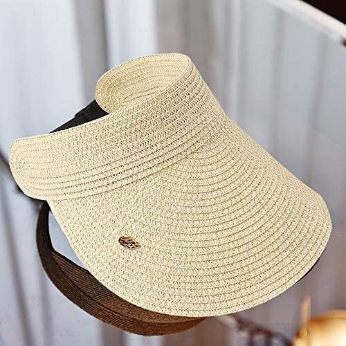 Beach Sun Hat for Women Wide Brim Foldable Straw Women’s Summer Sun Straw Hat for Outdoor Travel Holiday Beach Beige