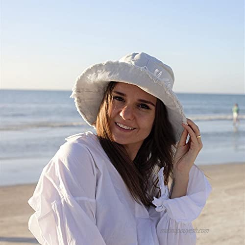 Distressed Bucket-Hats Cotton-Washed Women Summer Wide-Brim Sun Hat Teens