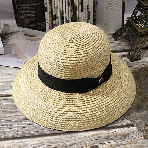 EOZY Womens UPF 50+ Straw Bucket Hat Wide Brim Elegant Ladies Straw Cloche Sun Hat Church Derby Sun Hat