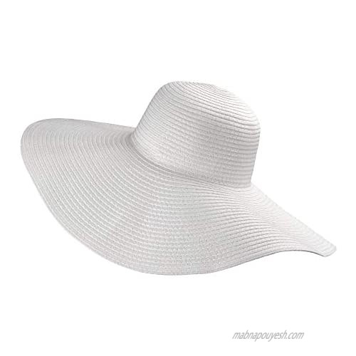 ETCBUYS Women’s Beach Vacation Hat – Summer UV Protection  Wide-Brimmed Straw