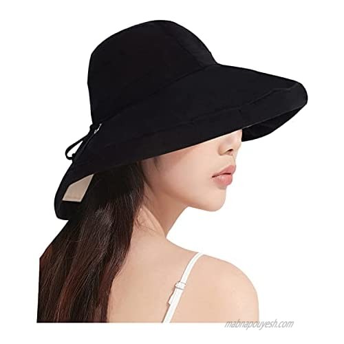 Fanadith Sun Hat UPF 50+ UV Protection Wide Brim Reversible Foldable Summer Bucket Hat