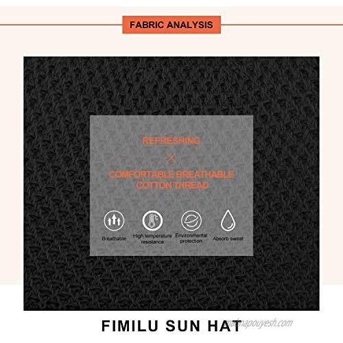 FIMILU Sun Visor Hats Women's Large Brim Roll Up Ponytail Summer UV Protection Straw Hat Packable Foldable Beach Cap