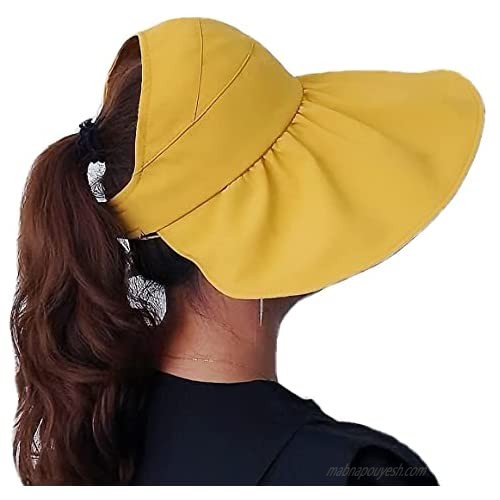 Foldable Wide Brim Sun Hats for Women UV Protection Fishing Visors Women Summer Beach Caps UPF50+