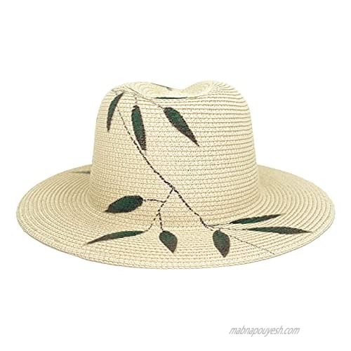Gossifan Womens Colorful Beach Sun hat Summer Panama Straw Hat