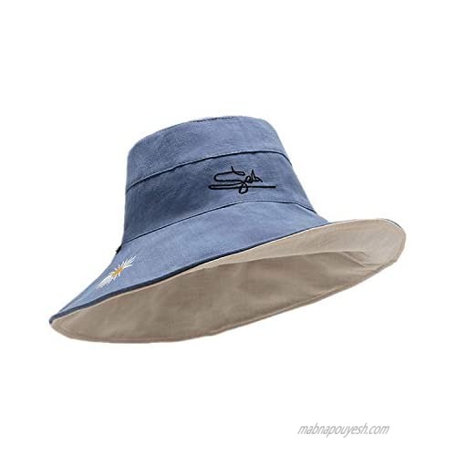 HELTHLYES Women Wide Brim Sun Hat Foldable Beach Hat Fishing Hat UPF 50+