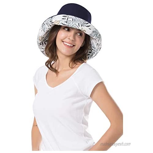 iHomey Women Wide Brim Sun Hats Foldable UPF 50+ Sun Protective Bucket Hat