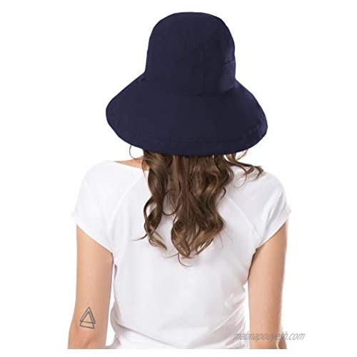 iHomey Women Wide Brim Sun Hats Foldable UPF 50+ Sun Protective Bucket Hat