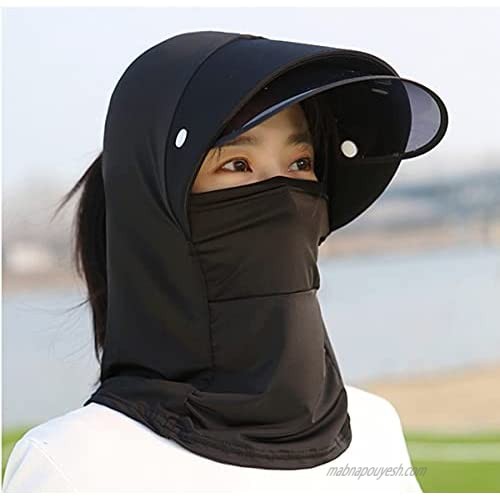 KELI Women's Men's Sunshade Cap Cotton Anti Ultraviolet Sunshade Cap Full Coverage Detachable face Lens Cover Sunshade Cap