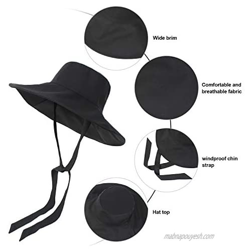 LAPI.ZAPI Wide Brim Bucket Hat for Womens Summer Hat Fashion Accessories Beach Gardening Cap