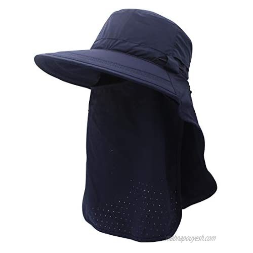 LLmoway Women Safari Sun Hat with Neck Flap Mask Quick Dry Fishing Hats UPF50+