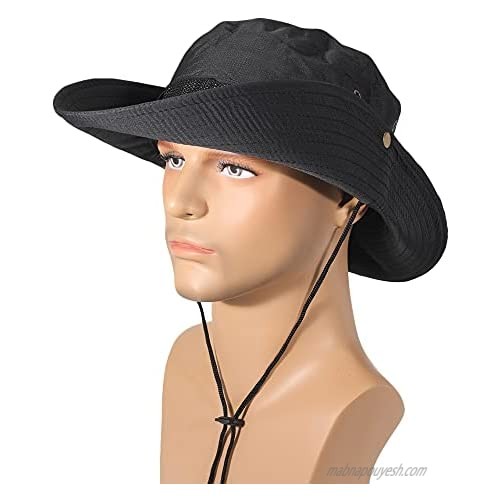 Mens Outdoor Boonie Hat Sun Protection Wide Brim Bucket Sun hat Fishmen Cap