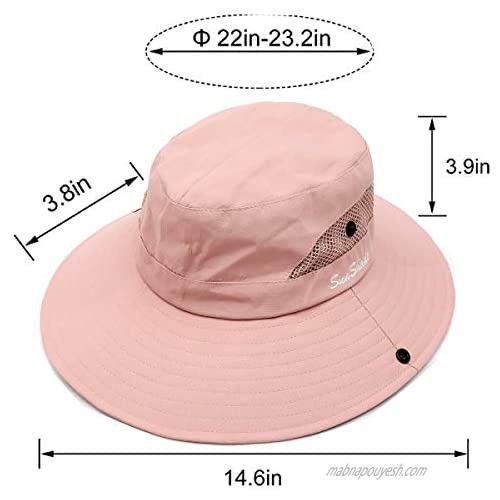 MonicaSun Women's Ponytail hat Sun hat Summer mesh Wide Eaves Sunscreen and UV Protection hat