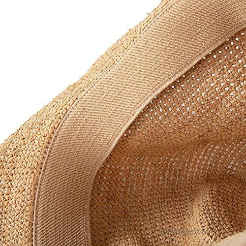 NAMANANA Unisex Fashion Raffia Straw Hat Panama Fedora UV Protect Summer Curl Brim Sun Hats Male Women Beach Visor Trilby Cap Hand-Woven