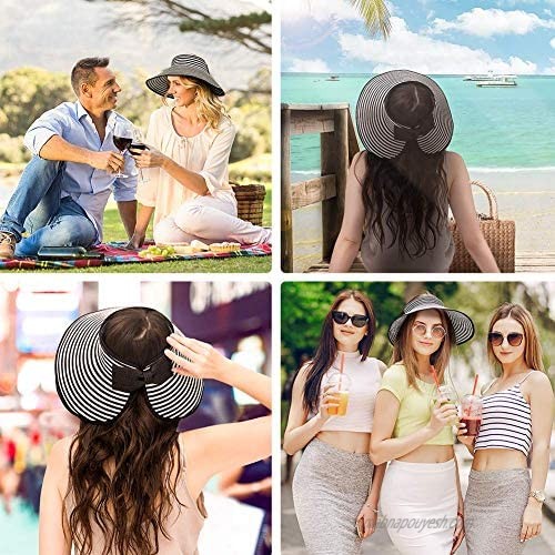 PEFECEVE Straw Hats for Women Foldable Sun Hat UPF 50+ Wide Brim Beach Hat