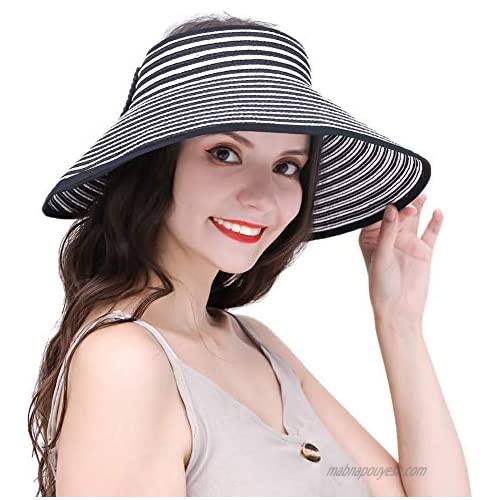 PEFECEVE Straw Hats for Women  Foldable Sun Hat UPF 50+ Wide Brim Beach Hat