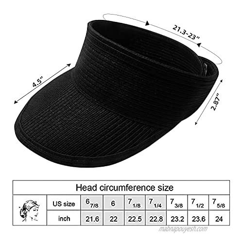 Peicees Sun Hat for Women Wide Brim Visors Hat for Outdoor UV Protection Summer Golf Visor Hat for Beach/Travel/Hiking