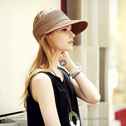 Peicees Sun Hat for Women Wide Brim Visors Hat for Outdoor UV Protection Summer Golf Visor Hat for Beach/Travel/Hiking