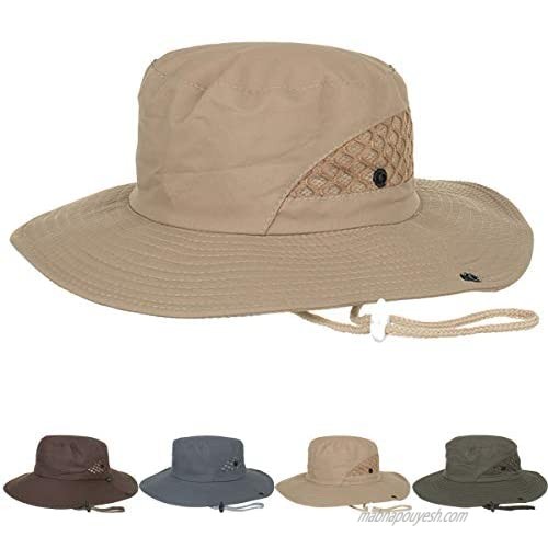 RANOGI Breathable Fishing Hats Boonie Hats for Men Bucket Hats for Women with Wide Brim Mens Safari Hats UPF 50+