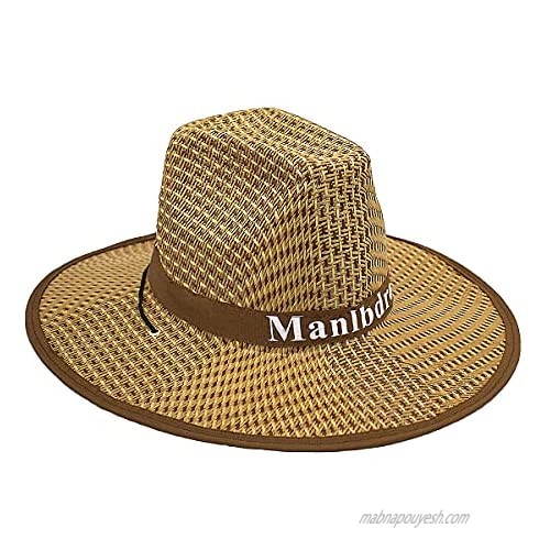 RILONG Straw Hats for women Wide Brim Cowboy Hat Beach Hat   Natural.