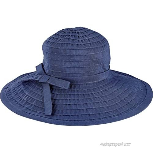 San Diego Hat Company Women's Ribbon Large Brim Hat with Bow  Denim  OS