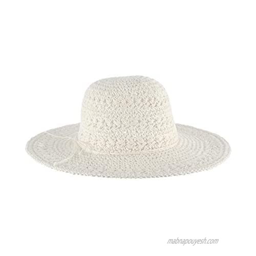 Scala Women's Big Brim Crocheted Toyo Hat