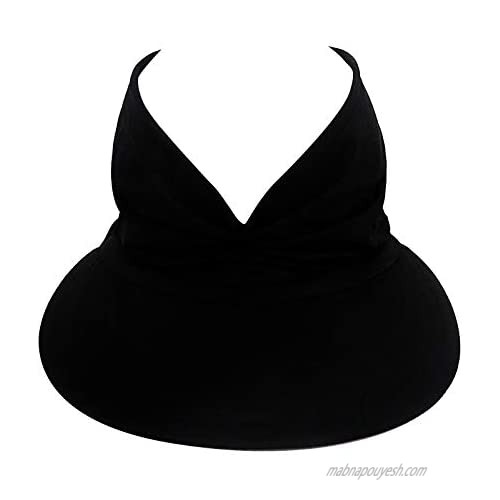 Summer Hat  Women Sun Visor Hat Wide Brim Summer UV Protection Beach Cap Elastic Hollow Top Style