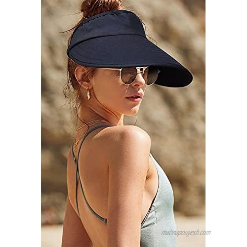 Sun Hats for Women - Large Brim Summer Beach Hat UV Protection - Outdoor Cap Visor Lightweight & Adjustable