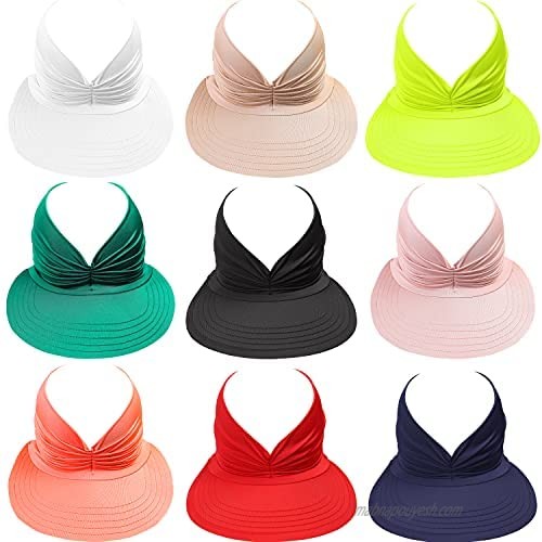 Sun Visor Hat for Women Wide Brim UV Protection Summer Cap Foldable Packable