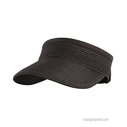 Sun Visor Hats Wide Brim Roll Up Foldable Summer UV Protection Beach Sun Straw Hat for Women