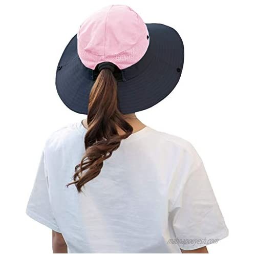 TMEOG Fishing Hats for Women Wide Brim Outdoor UV Protection Foldable Mesh Beach Sun Hat Fishing Cap