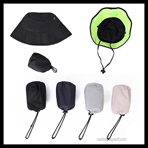 TOPHOPE-Women's Outdoor UV Protection Foldable Mesh Wide Brim Beach Fishing Bucket Sun Hat