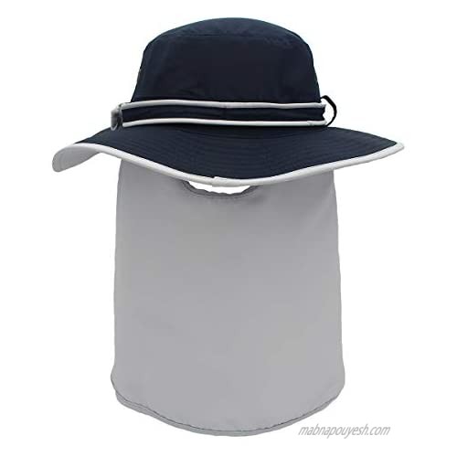 Unisex Polyester Quick-Drying Outdoor Sun Hat with Stowable Neck Guard Finshing Hat for Men and Women