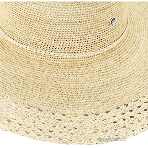 Wide Brim Sun Hat Summer Beach Straw Hat Fedora Crochet with Braid UV Protection